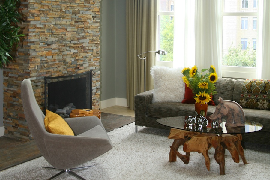 Textural Living Room Decorating